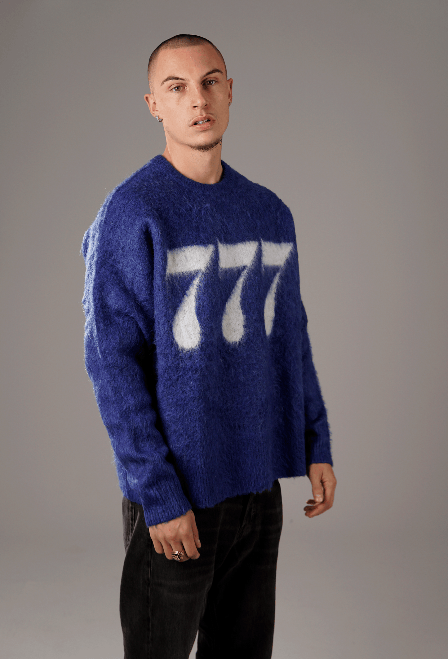 777 MOHAIR SWEATER ROYAL BLUE