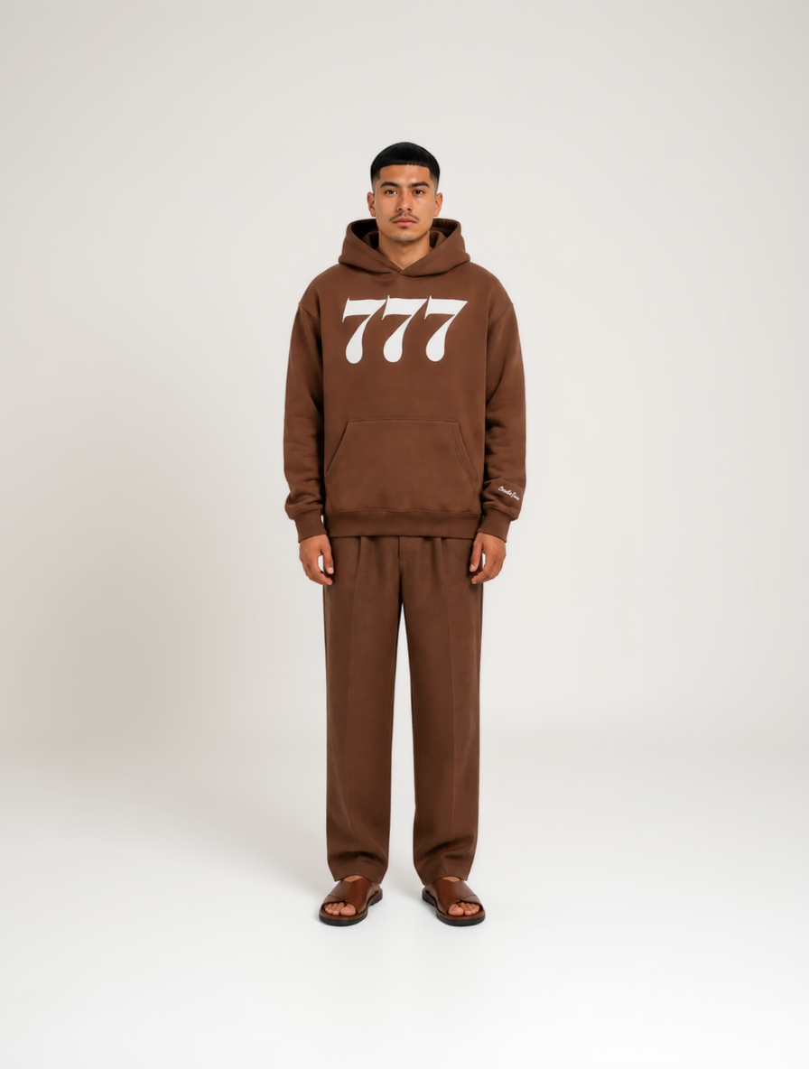 Sweat à capuche 777 Camel