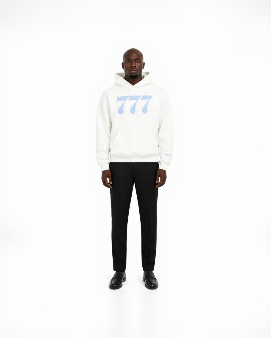 777 Sweat à capuche blanc